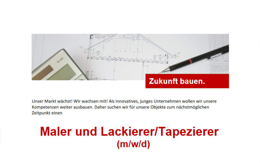 Maler und Lackierer/Tapezierer (m/w/d)